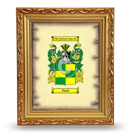 Varri Coat of Arms Framed - Gold