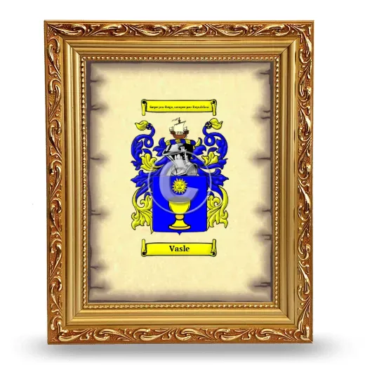 Vasle Coat of Arms Framed - Gold
