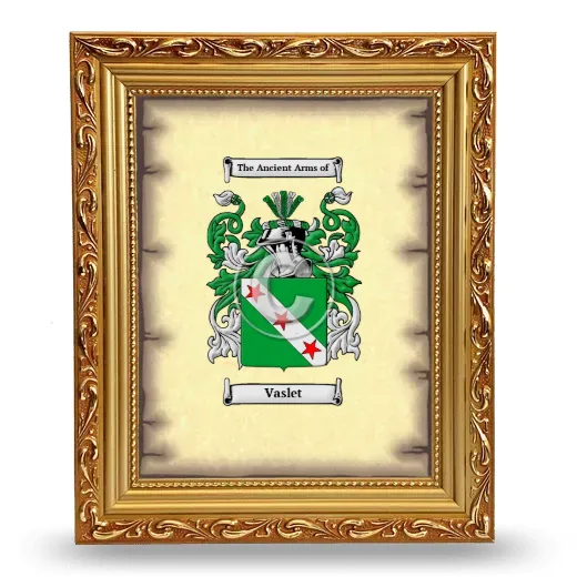 Vaslet Coat of Arms Framed - Gold