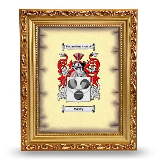 Vassy Coat of Arms Framed - Gold