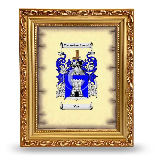 Vay Coat of Arms Framed - Gold