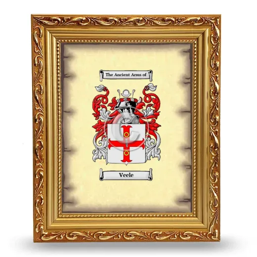 Veele Coat of Arms Framed - Gold