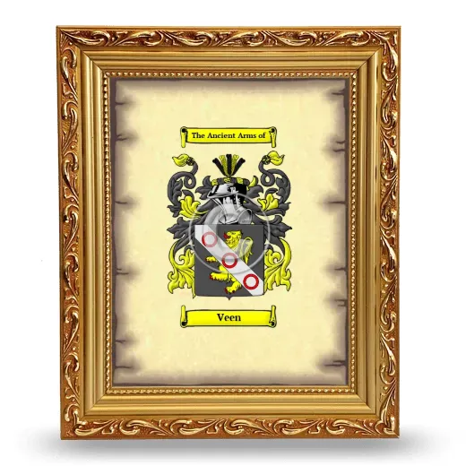 Veen Coat of Arms Framed - Gold