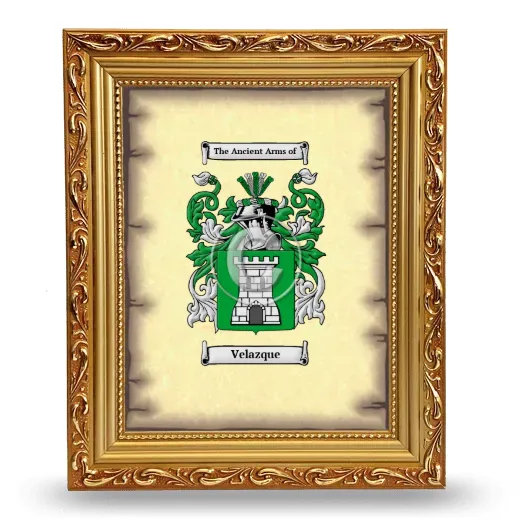 Velazque Coat of Arms Framed - Gold