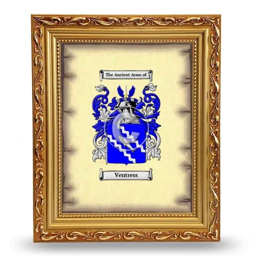 Ventress Coat of Arms Framed - Gold