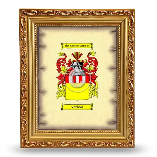 Verbois Coat of Arms Framed - Gold