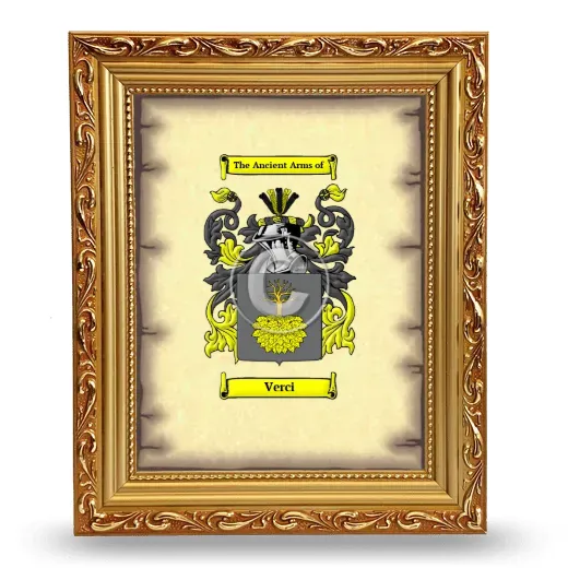 Verci Coat of Arms Framed - Gold