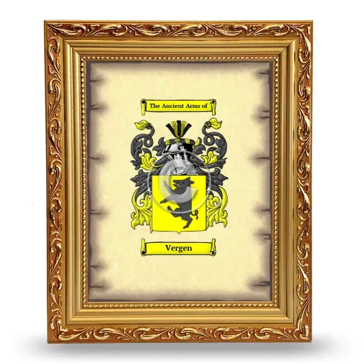 Vergen Coat of Arms Framed - Gold