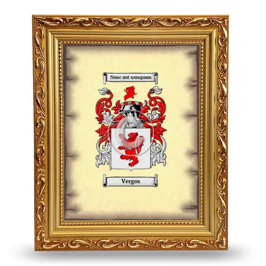 Vergos Coat of Arms Framed - Gold
