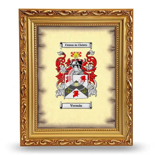 Vermin Coat of Arms Framed - Gold
