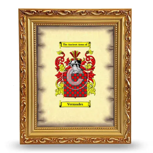 Vermudes Coat of Arms Framed - Gold