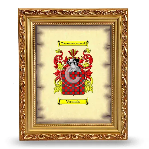 Vermudo Coat of Arms Framed - Gold