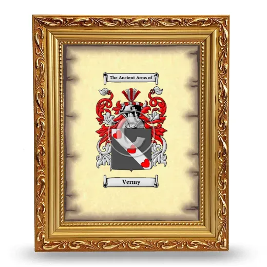 Vermy Coat of Arms Framed - Gold