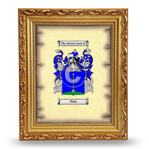 Vest Coat of Arms Framed - Gold