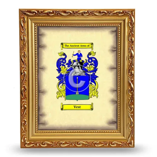 Vest Coat of Arms Framed - Gold