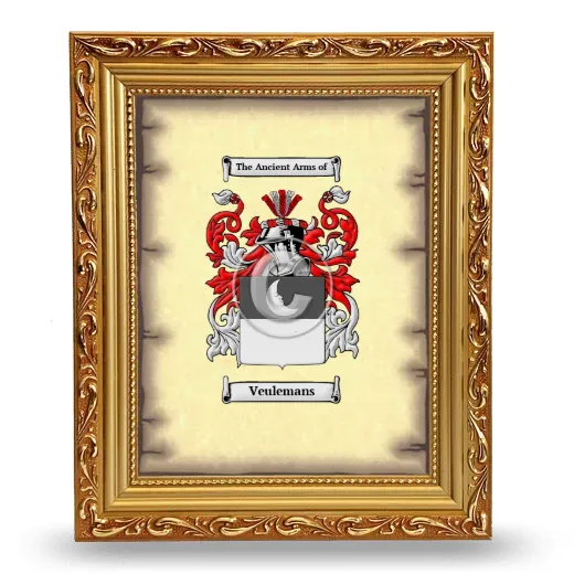 Veulemans Coat of Arms Framed - Gold