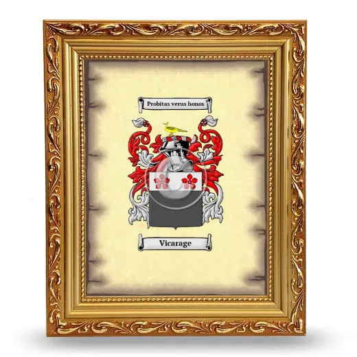 Vicarage Coat of Arms Framed - Gold