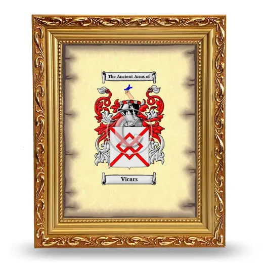 Vicars Coat of Arms Framed - Gold