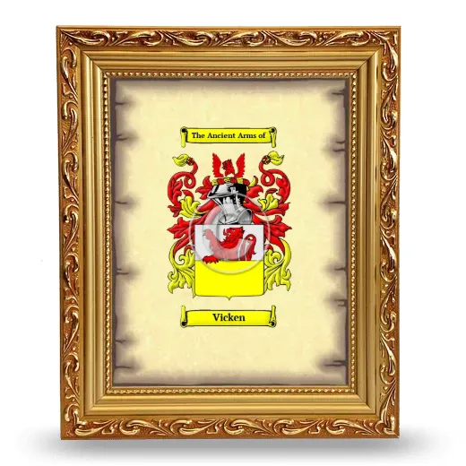 Vicken Coat of Arms Framed - Gold