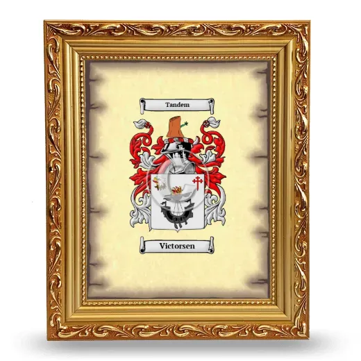 Victorsen Coat of Arms Framed - Gold