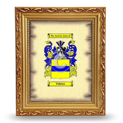 Videira Coat of Arms Framed - Gold