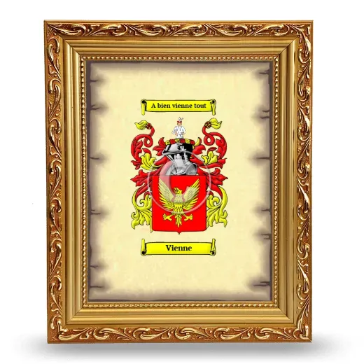 Vienne Coat of Arms Framed - Gold