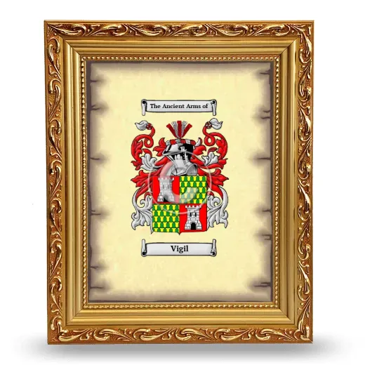Vigil Coat of Arms Framed - Gold