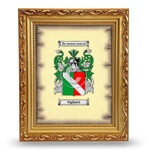 Vigliotti Coat of Arms Framed - Gold