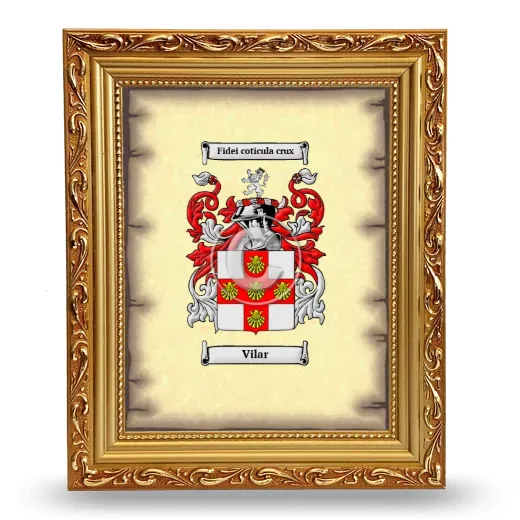Vilar Coat of Arms Framed - Gold