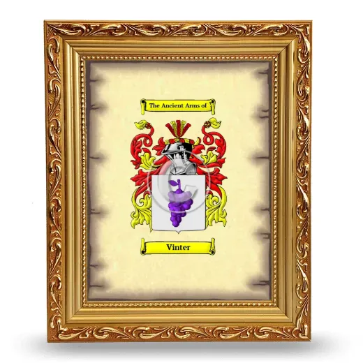 Vinter Coat of Arms Framed - Gold