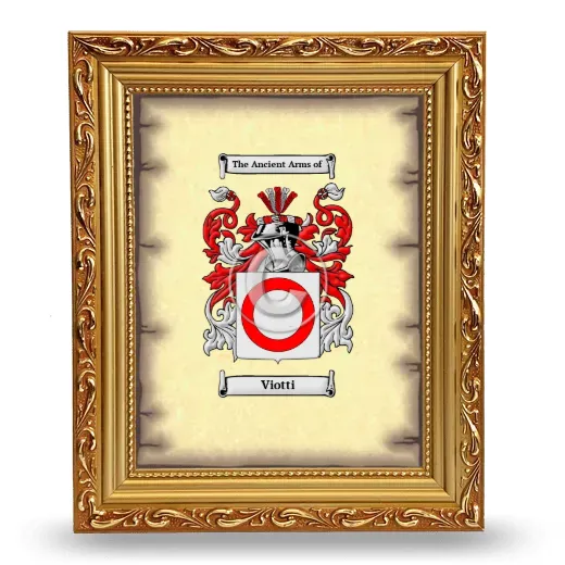 Viotti Coat of Arms Framed - Gold
