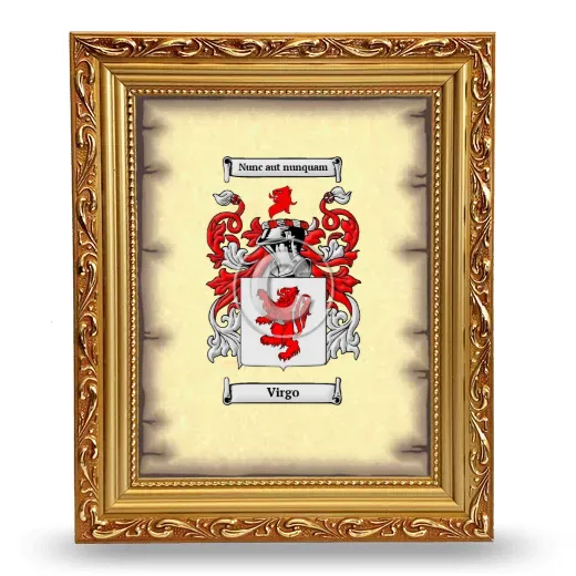 Virgo Coat of Arms Framed - Gold