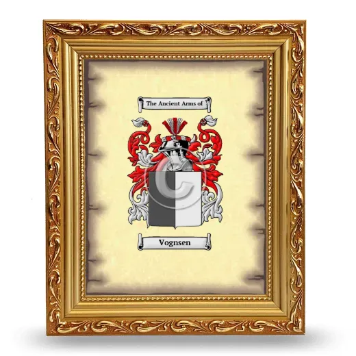 Vognsen Coat of Arms Framed - Gold