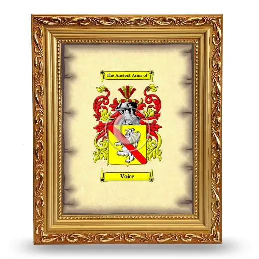 Voice Coat of Arms Framed - Gold