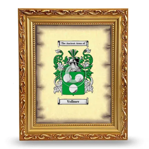 Vollmer Coat of Arms Framed - Gold