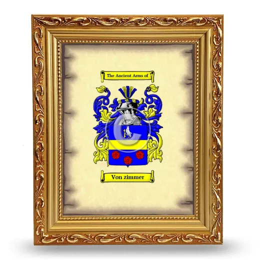 Von zimmer Coat of Arms Framed - Gold