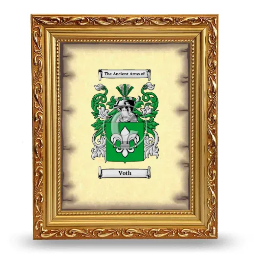 Voth Coat of Arms Framed - Gold