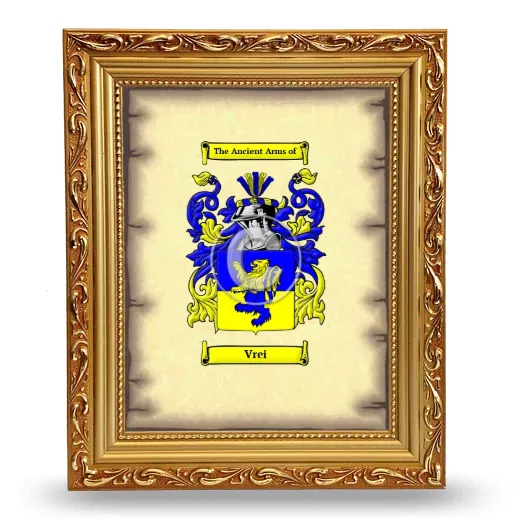 Vrei Coat of Arms Framed - Gold