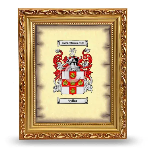 Vyllar Coat of Arms Framed - Gold