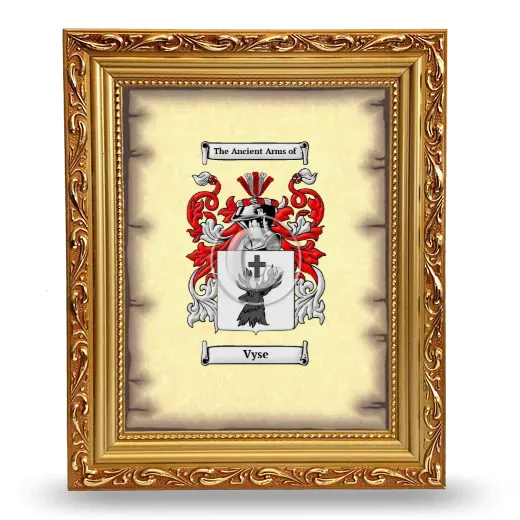 Vyse Coat of Arms Framed - Gold