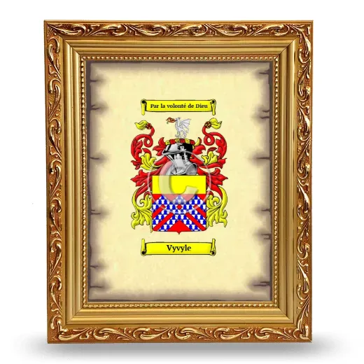 Vyvyle Coat of Arms Framed - Gold