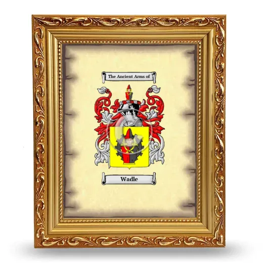 Wadle Coat of Arms Framed - Gold