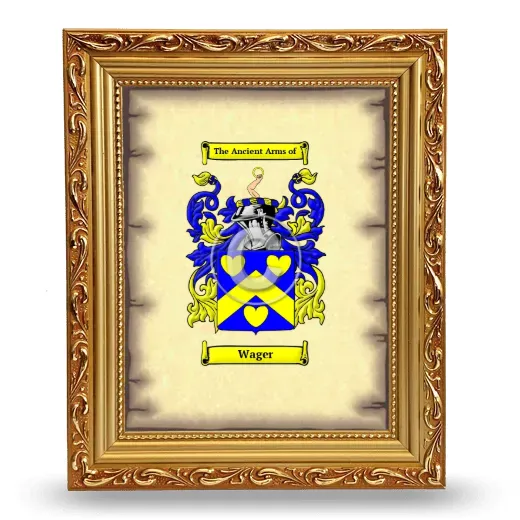 Wager Coat of Arms Framed - Gold