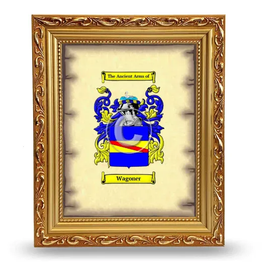 Wagoner Coat of Arms Framed - Gold