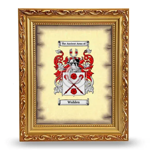 Wahlen Coat of Arms Framed - Gold