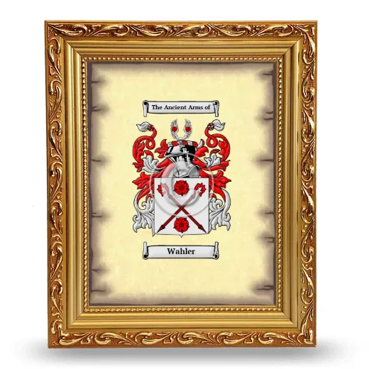 Wahler Coat of Arms Framed - Gold