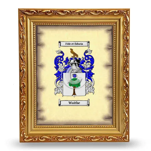 Waithe Coat of Arms Framed - Gold