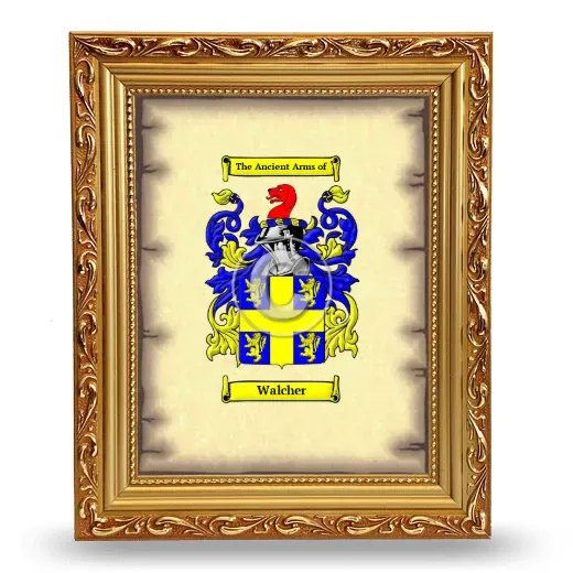 Walcher Coat of Arms Framed - Gold