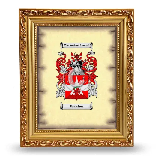 Walcher Coat of Arms Framed - Gold