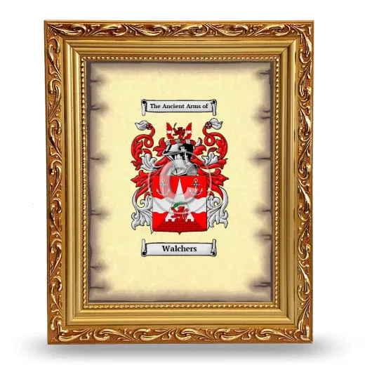 Walchers Coat of Arms Framed - Gold